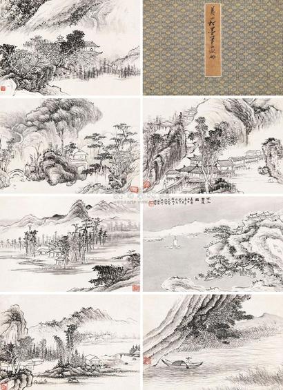 黄易 1800年作 墨笔山水 册页