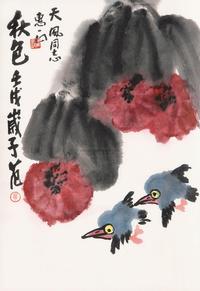 崔子范 1982年作 花鸟 立轴