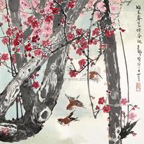 张继馨 1997年作 梅花春汛 镜框
