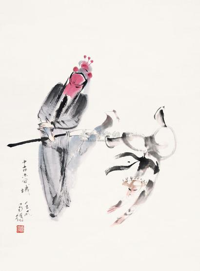 高马德 1982年作 人物 镜框