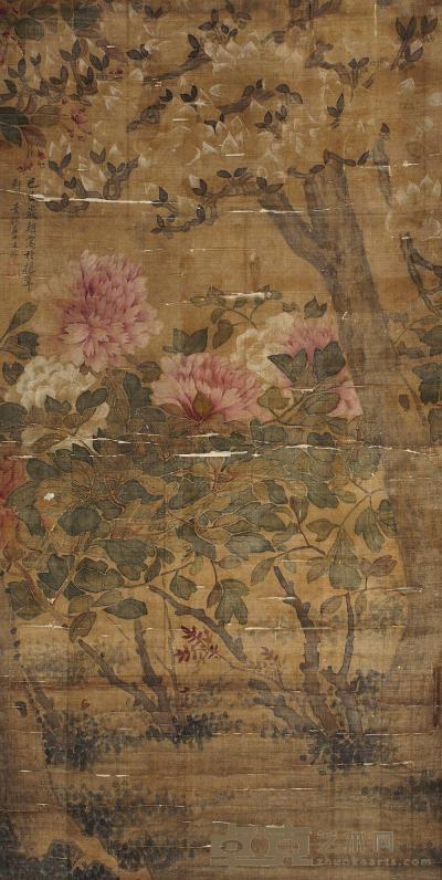 蒋廷锡 己巳（1689年）作 花卉 立轴 115×58cm