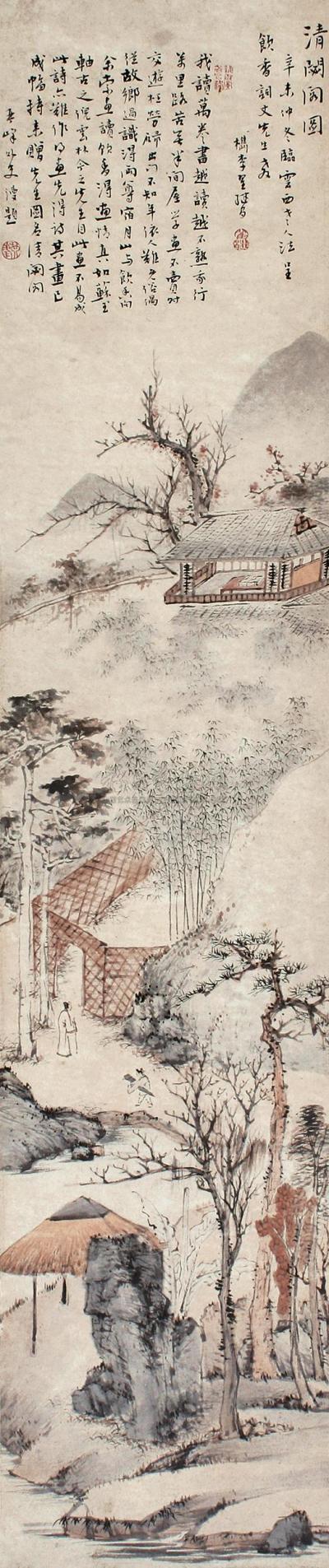 翟继昌 辛未（1811年）作 清閟阁图 立轴