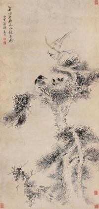 恽寿平 乙丑（1675年）作 拟元人教子图 立轴