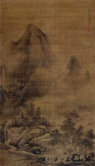 武丹 辛巳(1701年)作 烟浮林壑图 立轴 87.5×50cm