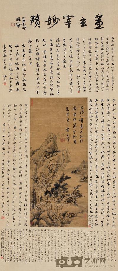 董其昌 溪岸草堂图 立轴 56×24.5cm
