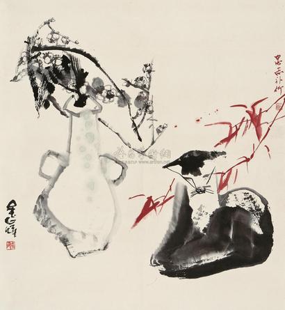 王金岭 陈忠志 猫 立轴