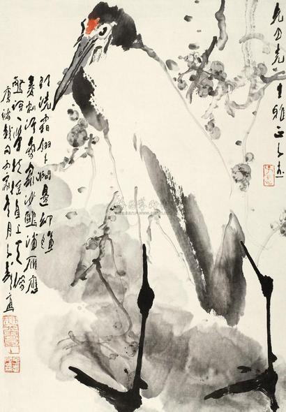 王子武 梅花鹤 立轴