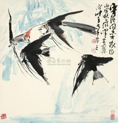 黄独峰 丙寅（1986年）作 热带鱼 立轴