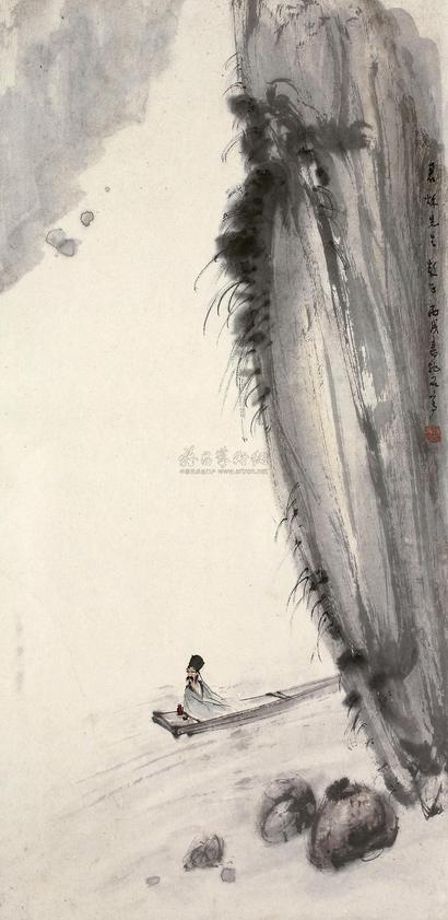 傅抱石 丙戌（1946年）作 赤壁泛舟 镜心