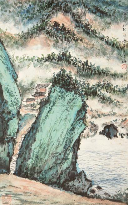 邵洛羊 辛酉(1981年)作 春山图 立轴