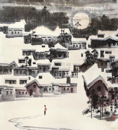 徐希 壬戌（1982年）作 瑞雪 镜心