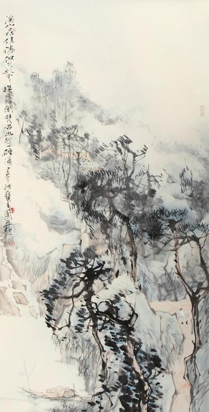 陈玉圃 己丑（2009年）作 乱山图 镜心