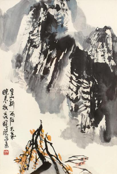 林曦明 壬戌（1982年）作 空山新雨后 镜心