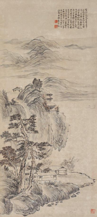 陈豪 己亥（1899年）作 山林野逸图 立轴