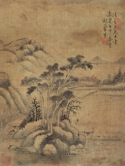 谢兰生 壬申（1812年）作 仿董其昌山水 立轴