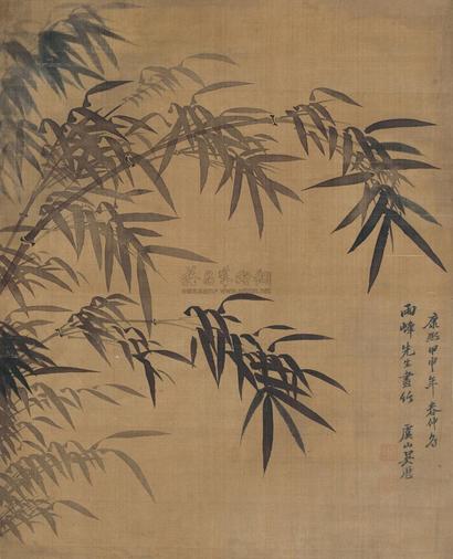 吴历 （款） 甲申（1704年）作 墨竹 立轴
