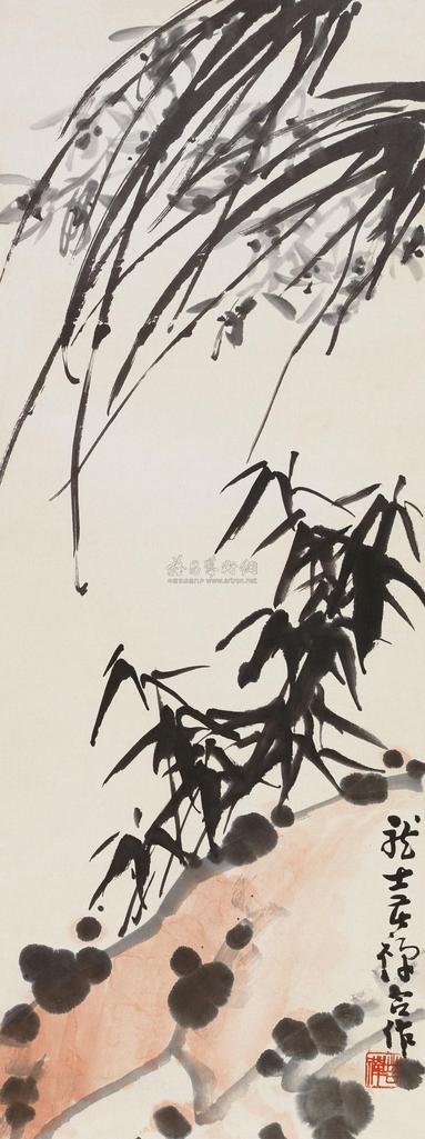 李苦禅 萧龙士 双清图 立轴