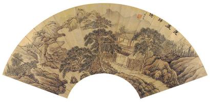 张若霭 山水 扇面