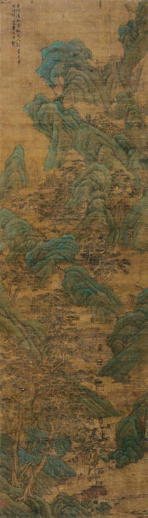 王原祁 （款） 辛卯（1711年）作 青绿山水 立轴