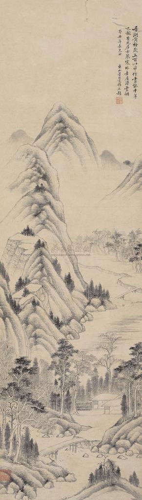 董邦达 （款） 寒林老屋图 立轴