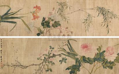 李鱓 （款） 丁亥（1767年）作 花卉图卷 手卷