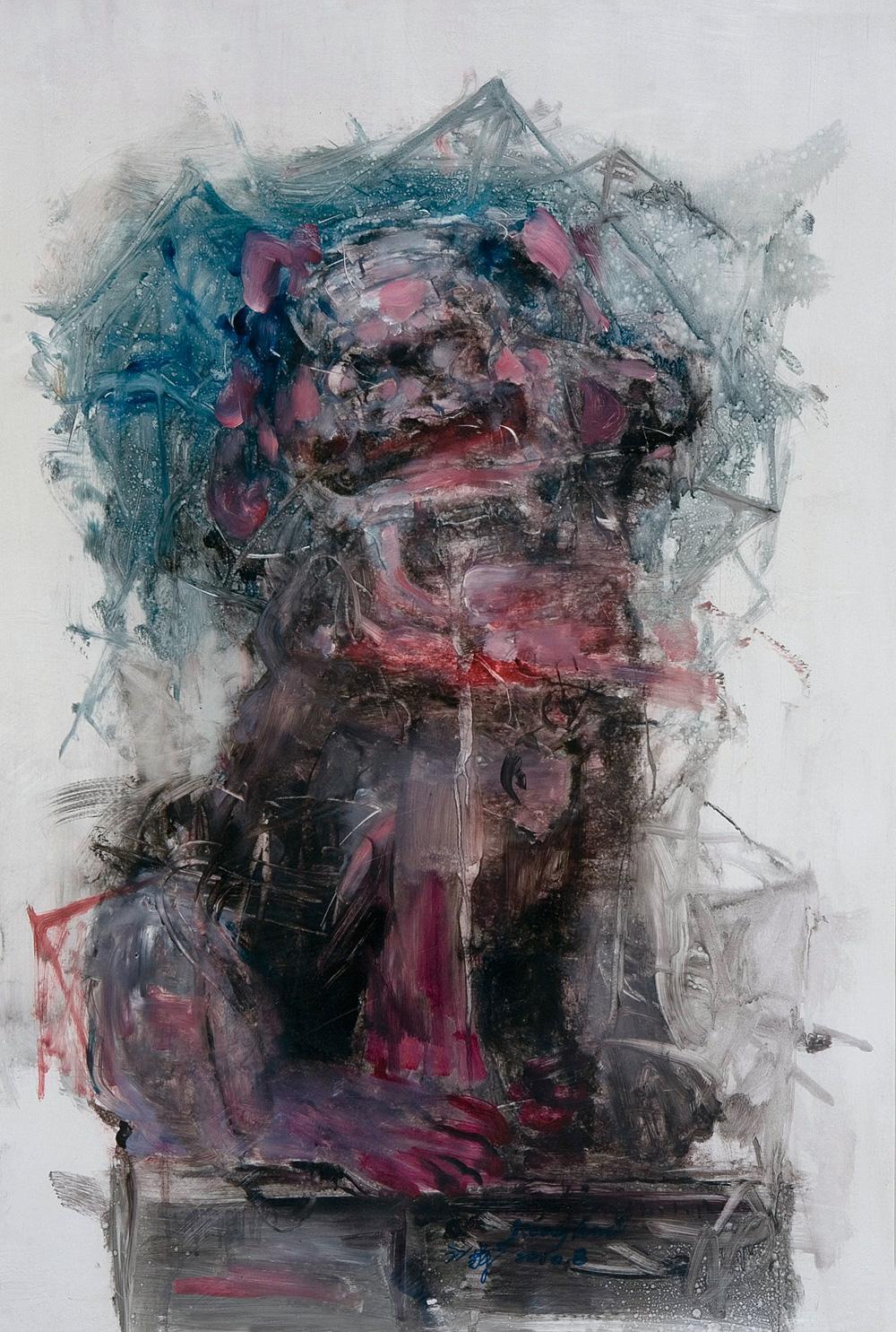 江辉 2010年作 古狮系列 NO.4 50×70cm