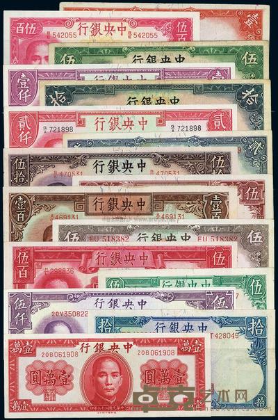 中央银行纸币德纳罗版共16种不同 