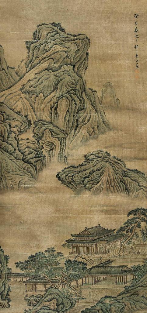 袁江（款） 1743年作 山水 立轴