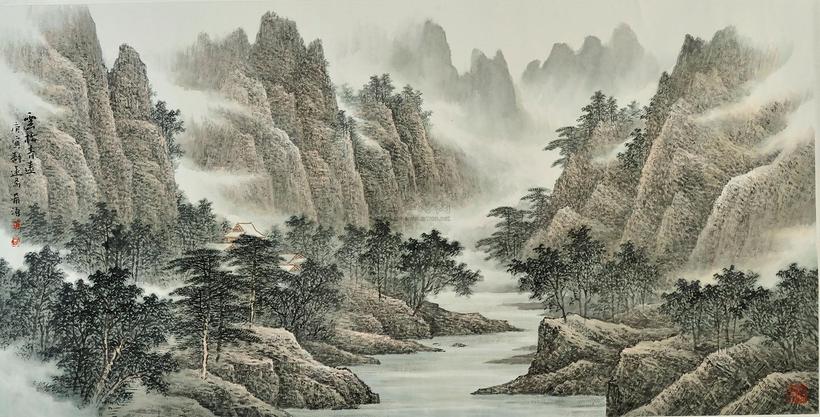 董希源 2010年作 云松青远图