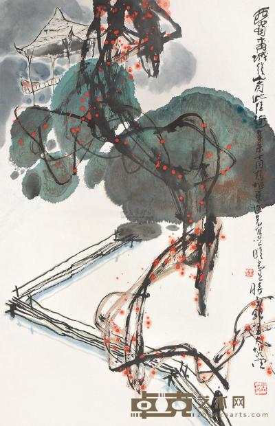 汪晓灵 西蜀青城 镜片 67×43cm