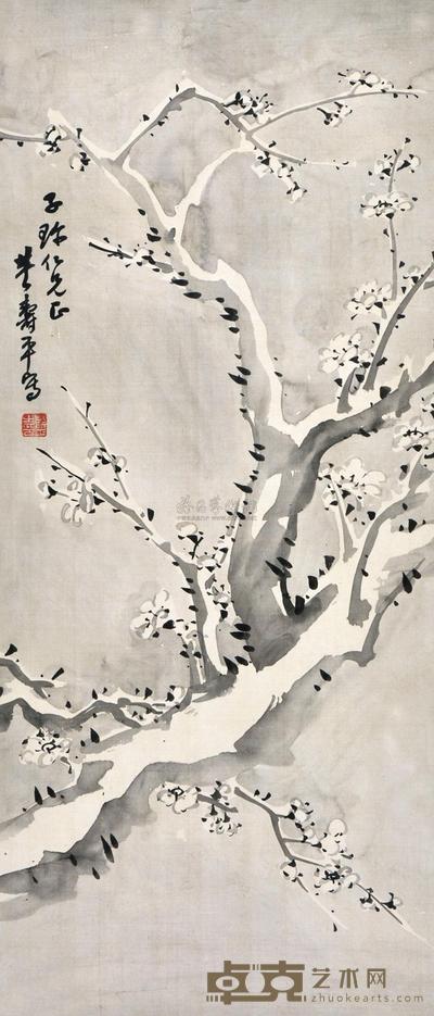 董寿平 雪梅 立轴 68×29cm