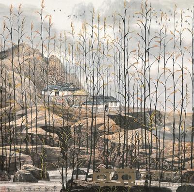 王茂彬 山水 镜框 68×69cm