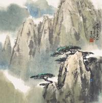 朱同 山水 镜框