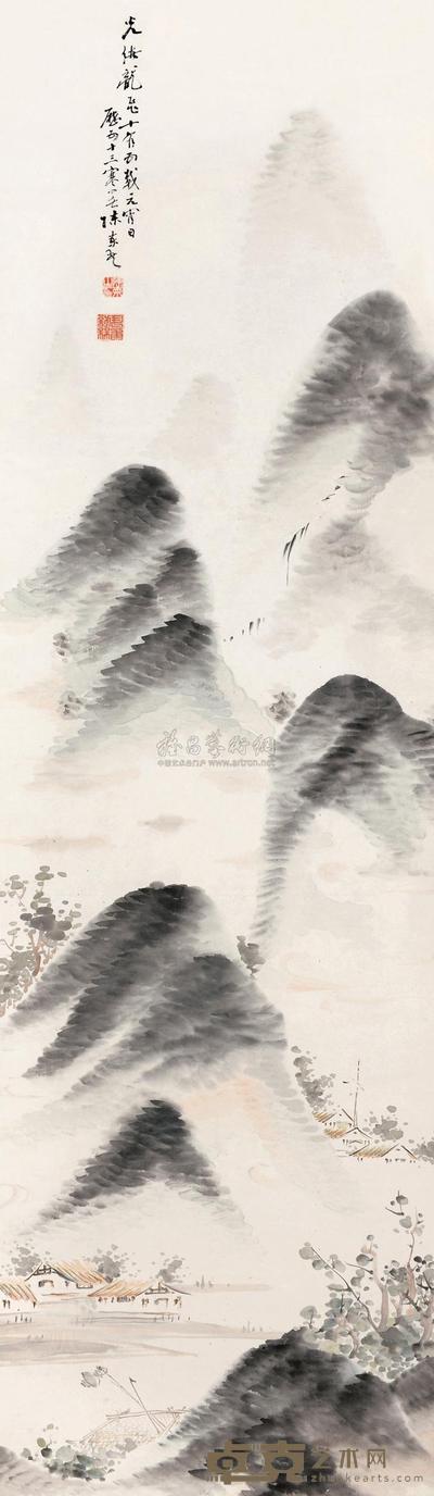 陈柬 山水 立轴 131×38cm