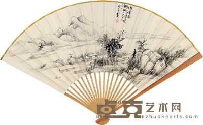 金心兰 山水 成扇 