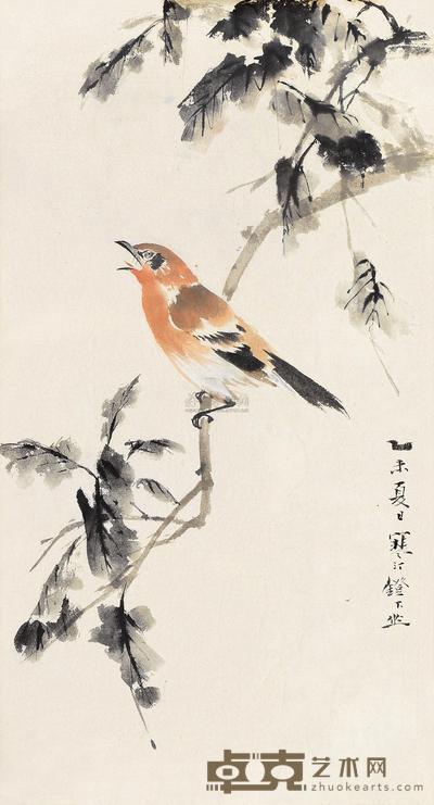 江寒汀 花鸟 镜片 68.5×36.5cm