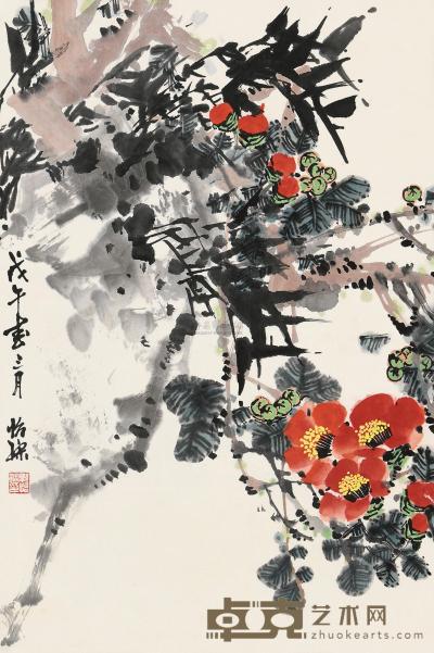 郭怡孮 花卉 立轴 68×46cm