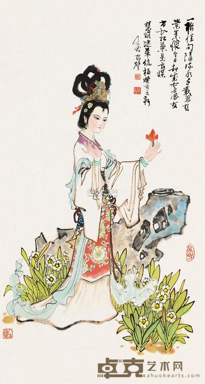 郑家声 仕女 镜片 76×41cm