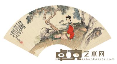 钱云鹤 仕女 扇面 （四件选一） 