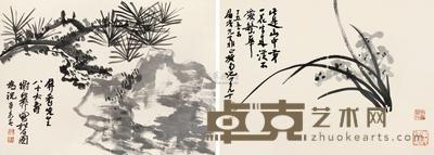 谢稚柳 等 杂册 镜片 （五件选二） 30×42cm