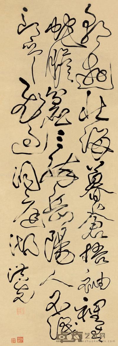 罗洪先 书法 立轴 139×46cm