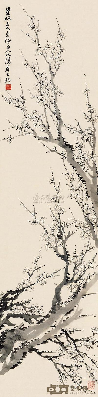 陈铣 梅花 立轴 124×30cm