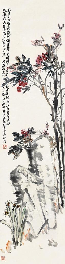 阿寿 花卉 立轴