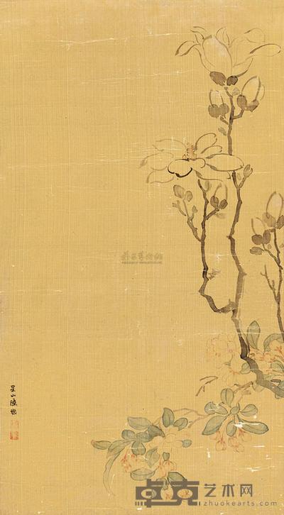 陆灿 花卉 镜片 54×30cm