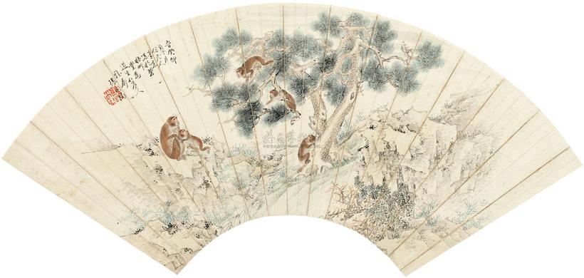 张问陶 1783年作 封侯图 扇面