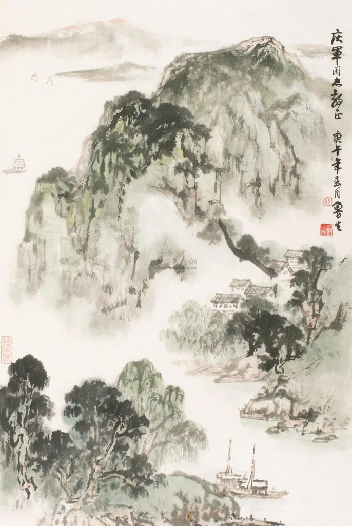 刘鲁生 1990年作 渔家归舟 镜芯