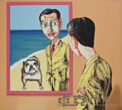 曾梵志 1998年作 面具系列1998廿六号 179×199cm