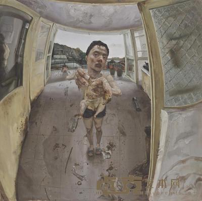 谢南星 1993年作 家庭主题之四重奏4号（厨房室内） 149×149cm
