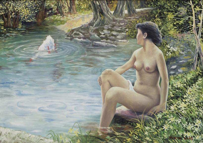 王兴伟 2003年作 池边裸女