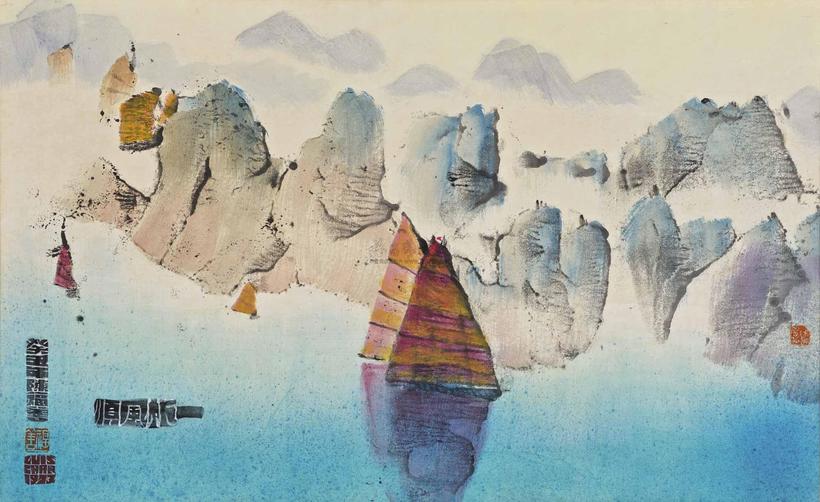 陈福善 约1970年作 一帆风顺